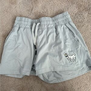 GOAT Gray Women's Shorts with Embroidered Design